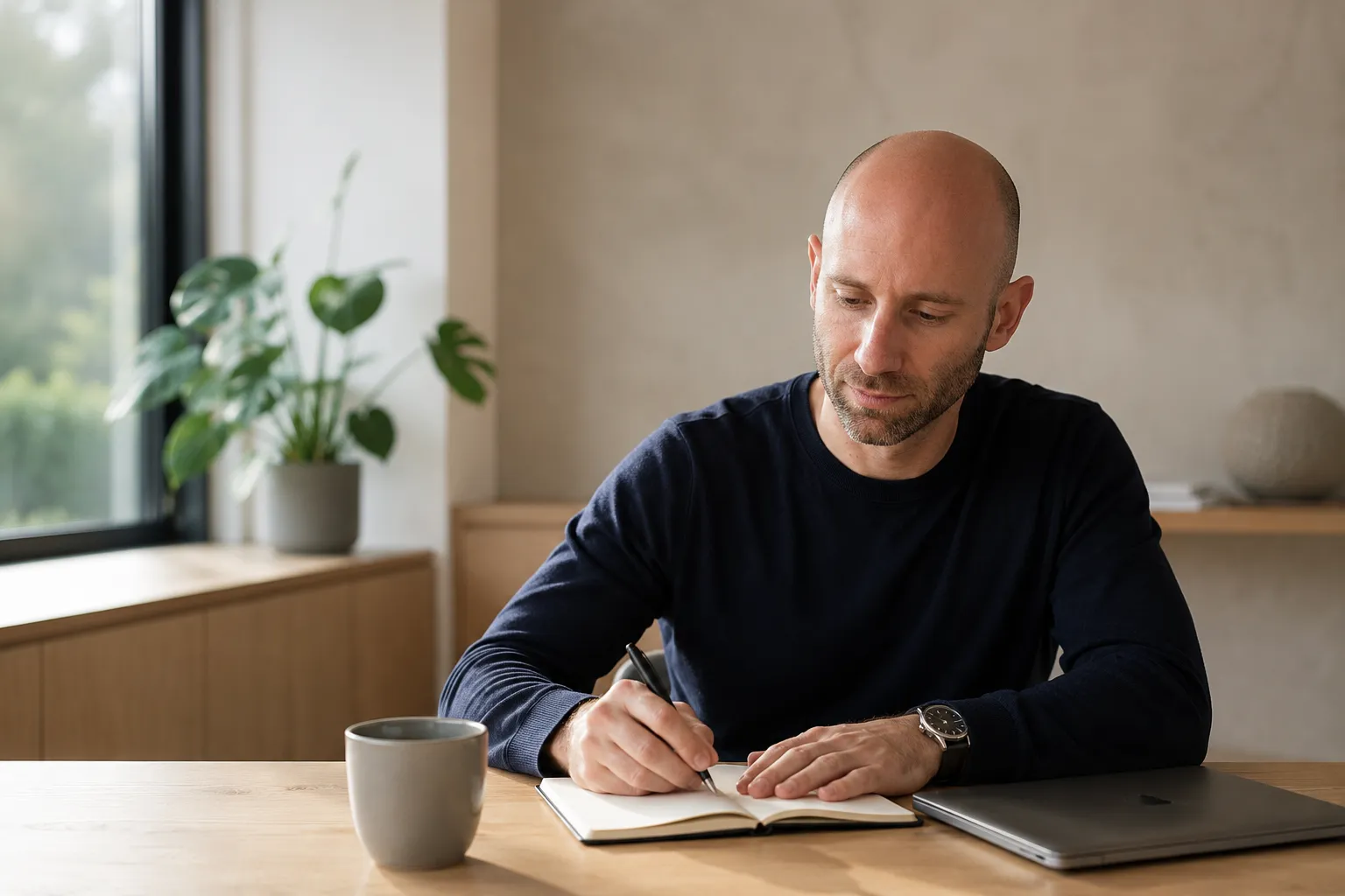 Dr. Tobias Wolf bei der Arbeit am Schreibtisch
