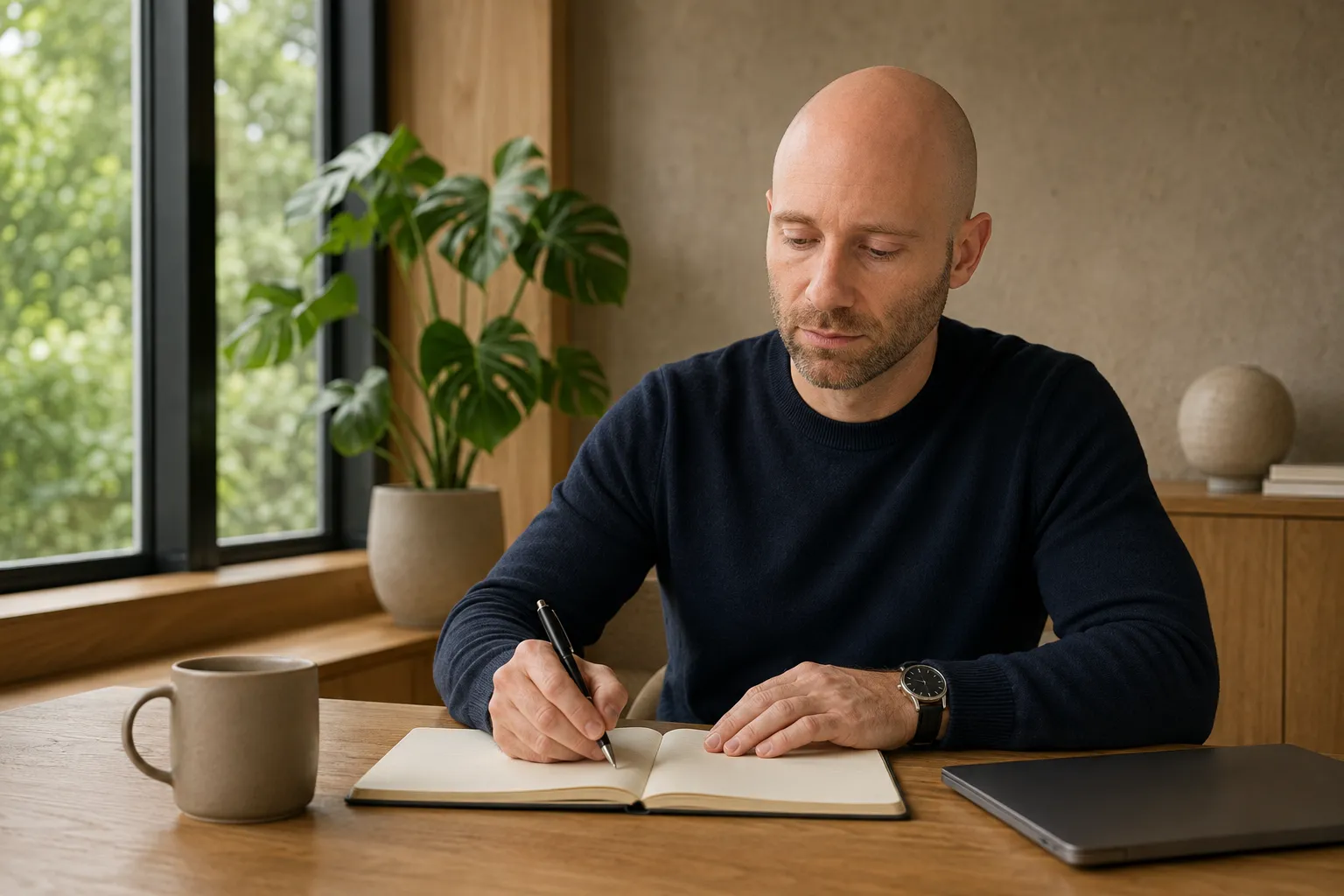 Dr. Tobias Wolf bei der Arbeit am Schreibtisch